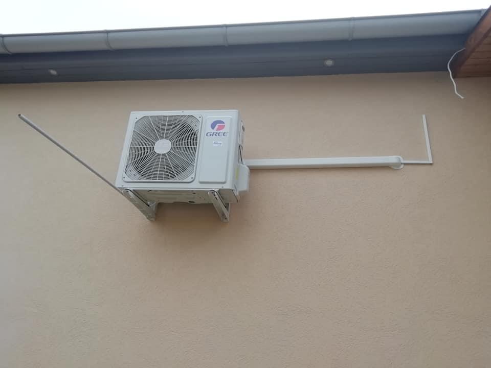 Gree kültéri klíma egység felszerelve, üzemkészen