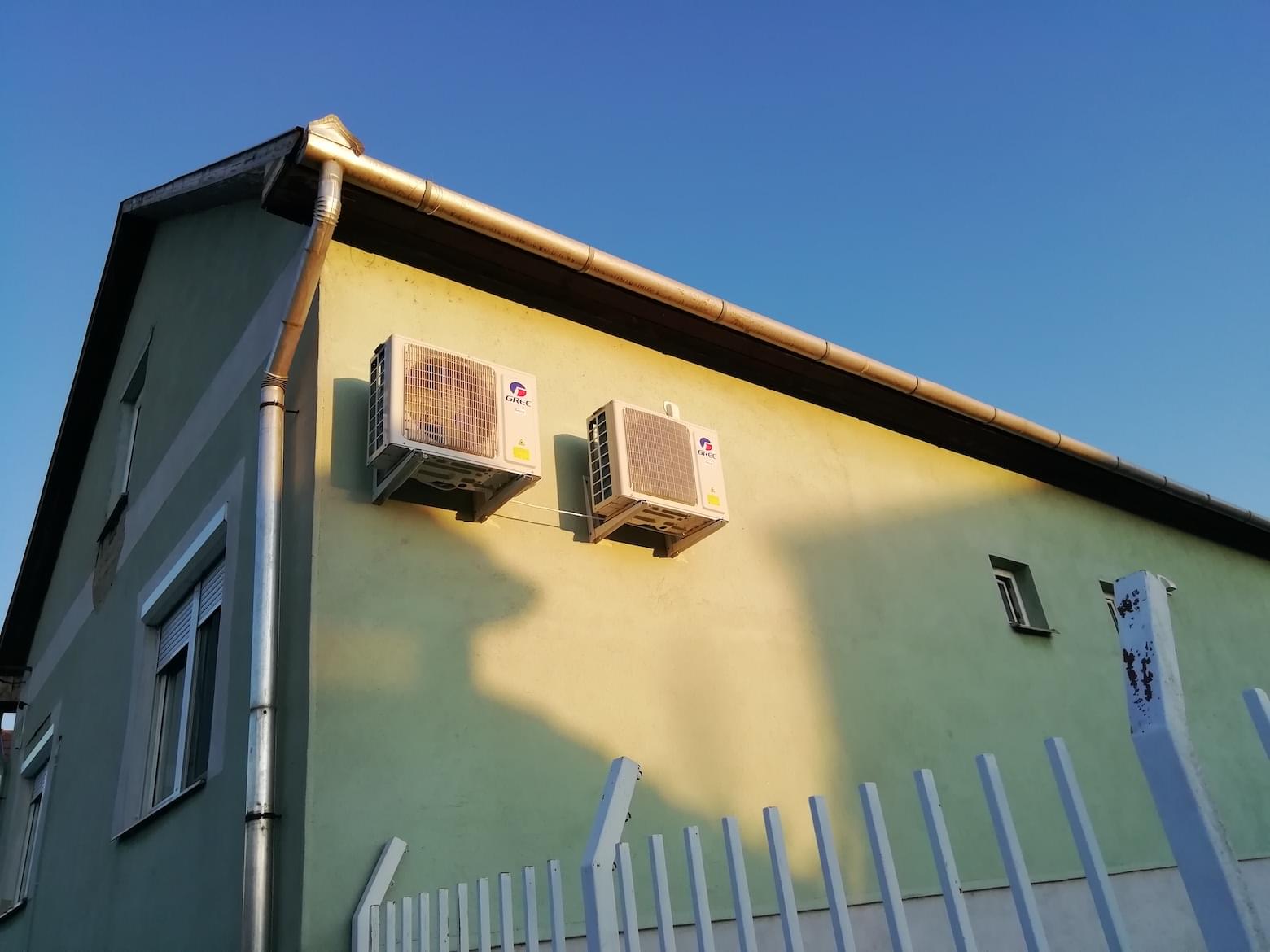 Dupla Gree kültéri egység felszerelve